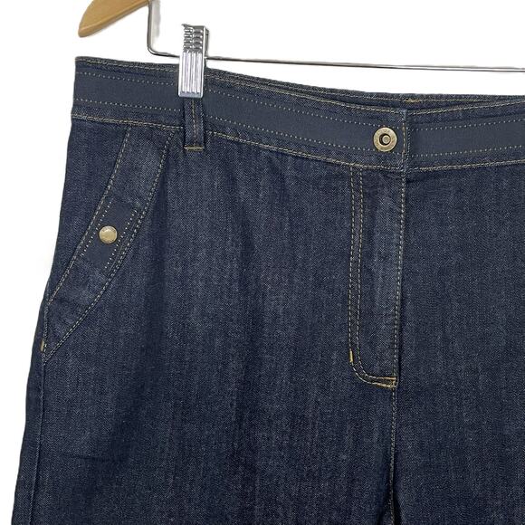 Jones New York Trouser Jeans Size 16 Dark Wash Wide Leg Stretch Denim Classic - Picture 12 of 16